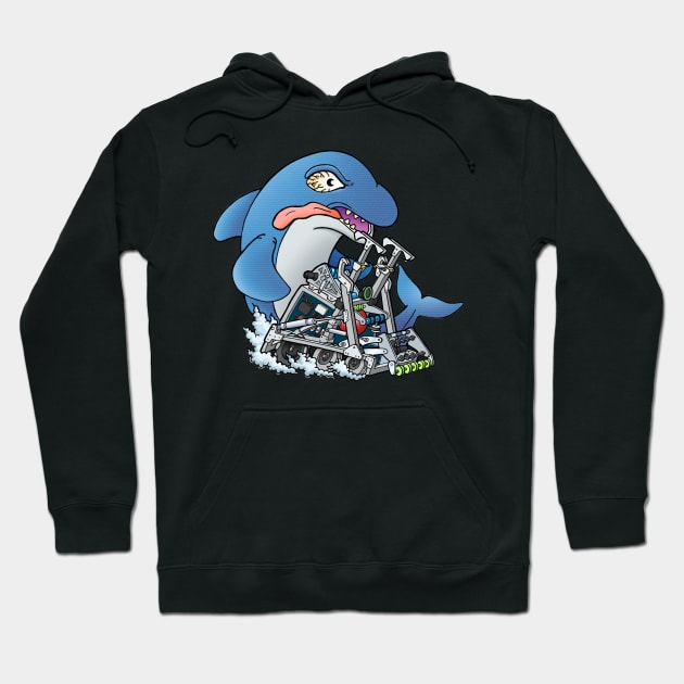 Robot Dolphins HotRod - Hermit Hoodie by s2pidpictures